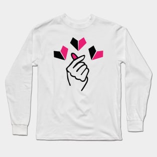 Korean heart symbol from Kpop culture Long Sleeve T-Shirt